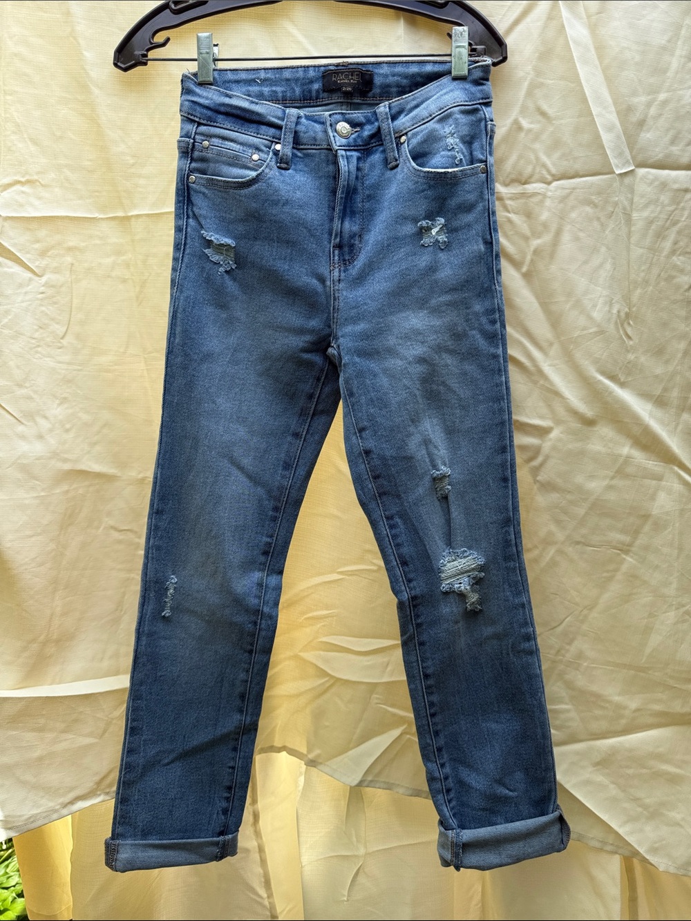 RACHEL Rachel Roy Skinny Distressed Blue Jeans